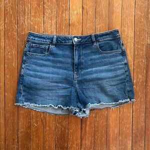 Denim Frayed Hem Women's Shorts American Eagle